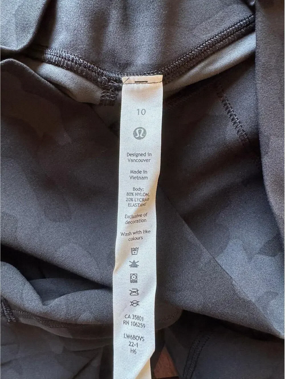 Lululemon Align High Rise 21” Heritage Camo Black H3DC Size 10 NWT